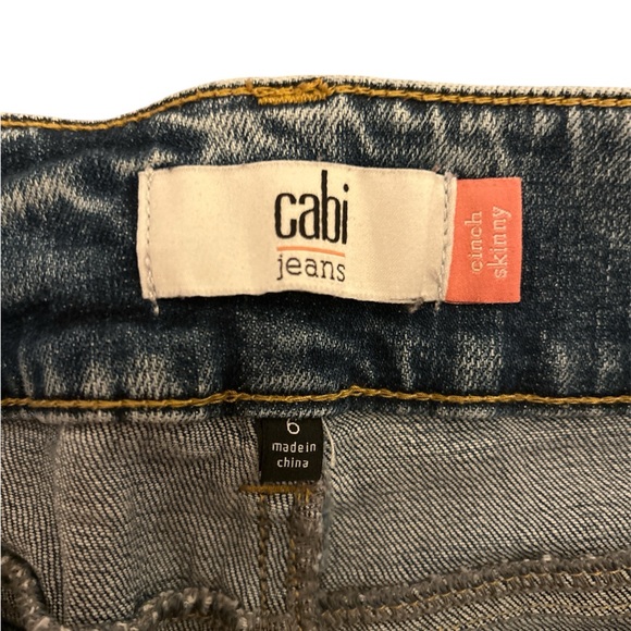 Cabi Distressed Denim Straight Leg Jeans - Size 6 - Picture 3 of 3
